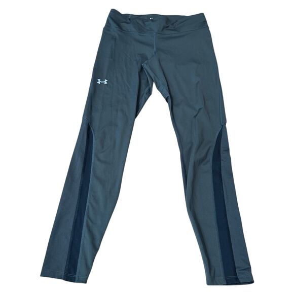 Under Armour Women’s Compression Workout Leggings Sz Large L Gray Active Pockets - Picture 1 of 9